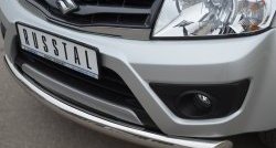 15 749 р. Одинарная защита переднего бампера диаметром 76 мм (3 дв.) SLITKOFF Suzuki Grand Vitara JT 3 двери 2-ой рестайлинг (2012-2016)  с доставкой в г. Пермь. Увеличить фотографию 4
