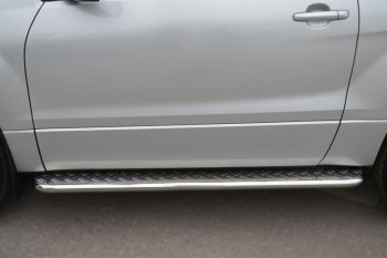 22 999 р. Широкая защита порогов с трубой диаметром 42 мм 3 дв. SLITKOFF v2 Suzuki Grand Vitara JT 3 двери 2-ой рестайлинг (2012-2016)  с доставкой в г. Пермь. Увеличить фотографию 2