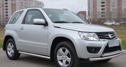 69 999 р. Защита порогов из круглой трубы диаметром 63 мм (3 дв.) Russtal Suzuki Grand Vitara JT 3 двери 2-ой рестайлинг (2012-2016) (Защита порогов с со скосами на торцах (вариант 1))  с доставкой в г. Пермь. Увеличить фотографию 3