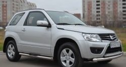83 999 р. Защита порогов с пластиковыми вставками для ног из круглой трубы диаметром 76 мм (3 дв.) Russtal Suzuki Grand Vitara JT 3 двери 2-ой рестайлинг (2012-2016) (Защита порогов с со скосами на торцах (вариант 1))  с доставкой в г. Пермь. Увеличить фотографию 3