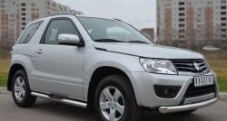 83 999 р. Защита порогов с пластиковыми вставками для ног из круглой трубы диаметром 76 мм (3 дв.) Russtal Suzuki Grand Vitara JT 3 двери 2-ой рестайлинг (2012-2016) (Защита порогов с со скосами на торцах (вариант 1))  с доставкой в г. Пермь. Увеличить фотографию 5