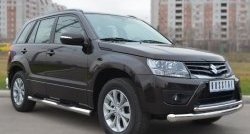 83 999 р. Защита порогов с пластиковыми вставками для ног из круглой трубы диаметром 76 мм (5 дв.) Russtal Suzuki Grand Vitara JT 5 дверей 2-ой рестайлинг (2012-2016) (Защита порогов с со скосами на торцах (вариант 1))  с доставкой в г. Пермь. Увеличить фотографию 8