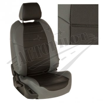 Чехлы сидений AUTOPILOT Экокожа (задние сиденье и спинка 40/60) Suzuki Grand Vitara ( JT 5 дверей,  JT) (2005-2016) дорестайлинг, 1-ый рестайлинг, 2-ой рестайлинг, 3 двери 2-ой рестайлинг (Серый + Черный)