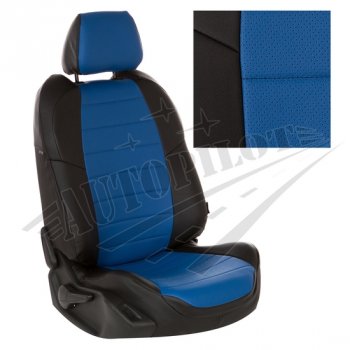 Чехлы сидений AUTOPILOT Экокожа (задние сиденье и спинка 40/60) Suzuki Grand Vitara ( JT 5 дверей,  JT) (2005-2016) дорестайлинг, 1-ый рестайлинг, 2-ой рестайлинг, 3 двери 2-ой рестайлинг (Черный + Синий)