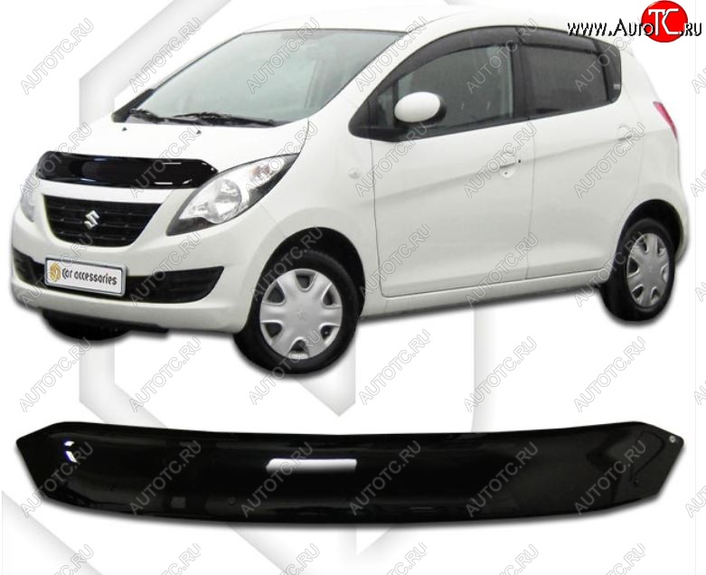 1 899 р. Дефлектор капота CA-Plastic Suzuki Cervo (2006-2009) (Classic черный, Без надписи)  с доставкой в г. Пермь