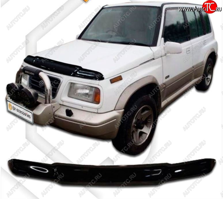 2 079 р. Дефлектор капота (1.6 л) CA-Plastiс Suzuki Escudo 1 рестайлинг (1994-1997) (Classic черный, Без надписи)  с доставкой в г. Пермь