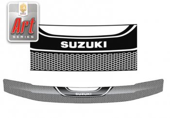 Дефлектор капота (TD54W TD94W) CA-Plastiс Suzuki Grand Vitara ( JT 5 дверей,  JT 3 двери) (2005-2016) дорестайлинг, 1-ый рестайлинг, 2-ой рестайлинг (Серия Art белая)
