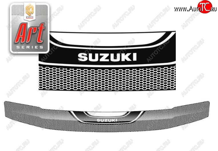 2 199 р. Дефлектор капота (TD54W TD94W) CA-Plastiс  Suzuki Grand Vitara ( JT 5 дверей,  JT 3 двери) (2005-2016) дорестайлинг, 1-ый рестайлинг, 2-ой рестайлинг (Серия Art белая)  с доставкой в г. Пермь