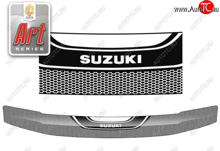 2 199 р. Дефлектор капота CA-Plastiс  Suzuki Grand Vitara  JT 3 двери (2005-2012) дорестайлинг, 1-ый рестайлинг (серия Art белая)  с доставкой в г. Пермь