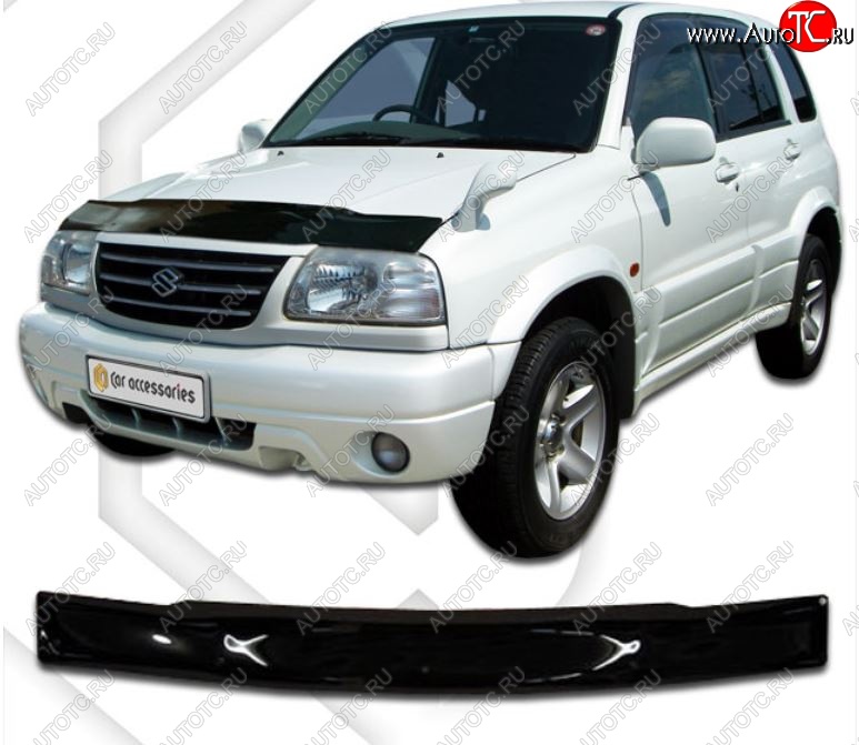 1 999 р. Дефлектор капота CA-Plastiс  Suzuki Grand Vitara XL7 (2000-2006)  дорестайлинг, рестайлинг (Classic черный, Без надписи)  с доставкой в г. Пермь