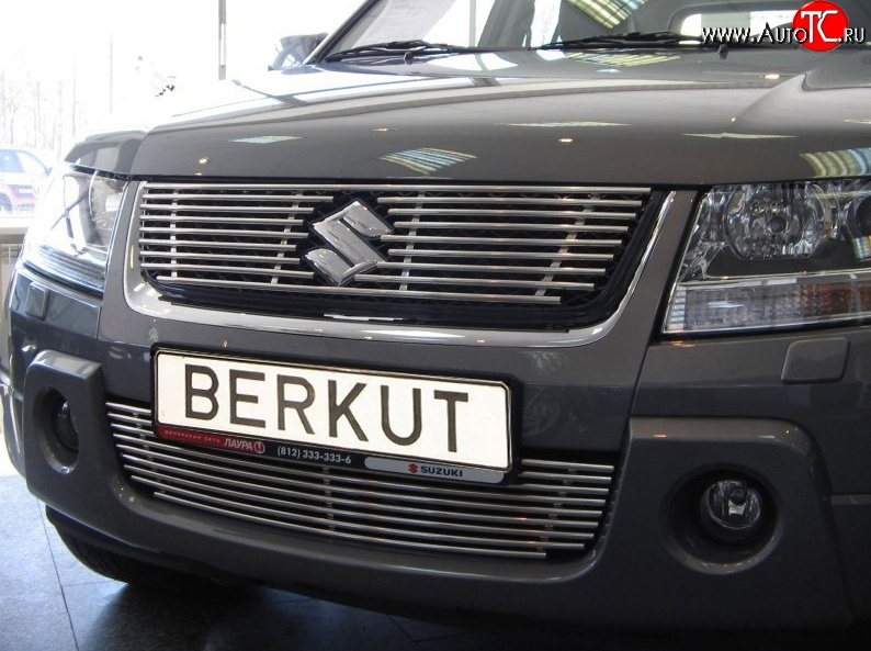 4 389 р. Декоративная вставка решетки радиатора (V2.0) Berkut Suzuki Grand Vitara JT 5 дверей дорестайлинг (2005-2008)  с доставкой в г. Пермь