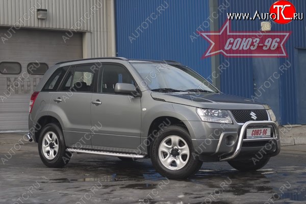 8 774 р. Защита переднего бампера Souz-96 (d60) Suzuki Grand Vitara JT 5 дверей дорестайлинг (2005-2008)  с доставкой в г. Пермь
