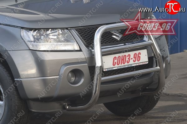11 249 р. Защита переднего бампера Souz-96 (d60)  Suzuki Grand Vitara ( JT 5 дверей,  JT 3 двери) (2005-2008) дорестайлинг  с доставкой в г. Пермь