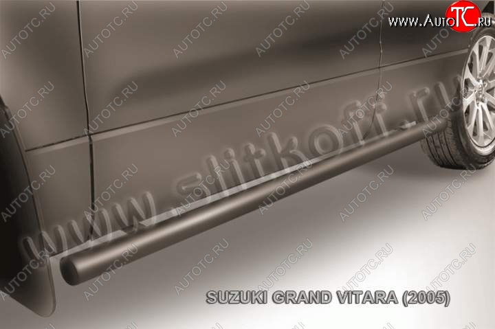9 899 р. Защита порогов Slitkoff  Suzuki Grand Vitara  JT 5 дверей (2008-2012) 1-ый рестайлинг (Цвет: серебристый)  с доставкой в г. Пермь