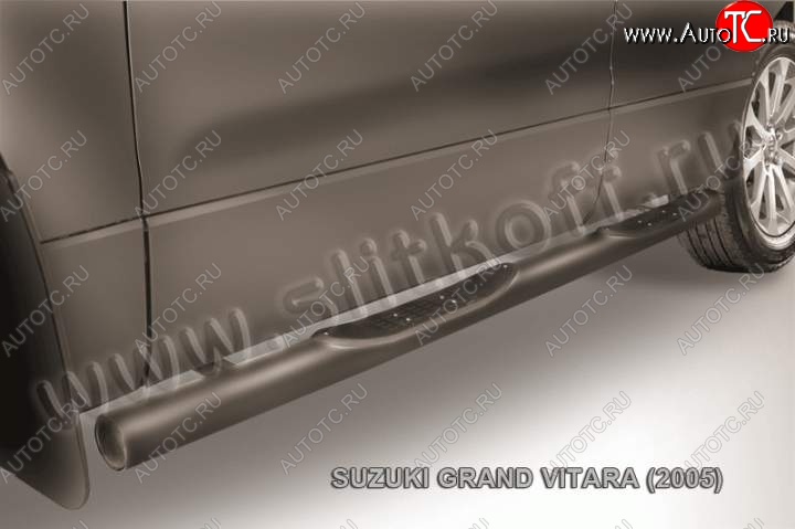 12 399 р. Защита порогов Slitkoff  Suzuki Grand Vitara ( JT 5 дверей,  JT 3 двери) (2005-2008) дорестайлинг (Цвет: серебристый)  с доставкой в г. Пермь