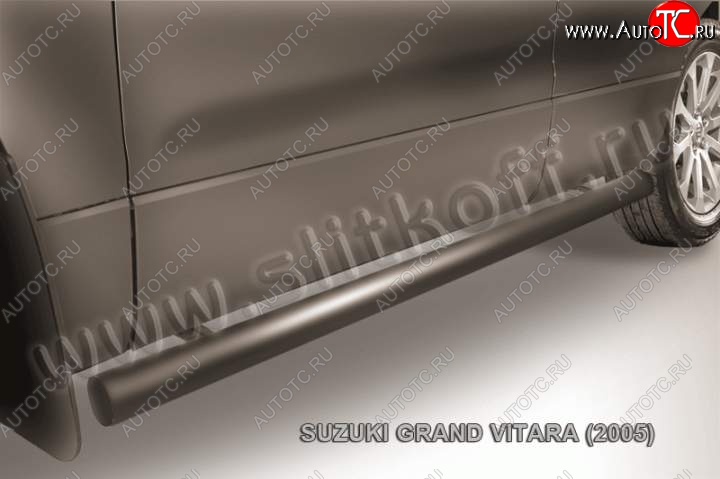 10 599 р. Защита порогов Slitkoff  Suzuki Grand Vitara  JT 5 дверей (2008-2012) 1-ый рестайлинг (Цвет: серебристый)  с доставкой в г. Пермь