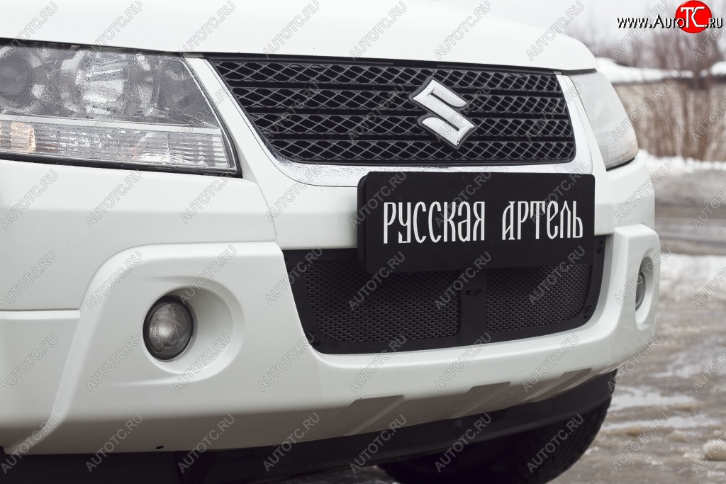 1 949 р. Защитная сетка решетки переднего бампера РА  Suzuki Grand Vitara ( JT 3 двери,  JT 5 дверей) (2008-2012) 1-ый рестайлинг  с доставкой в г. Пермь