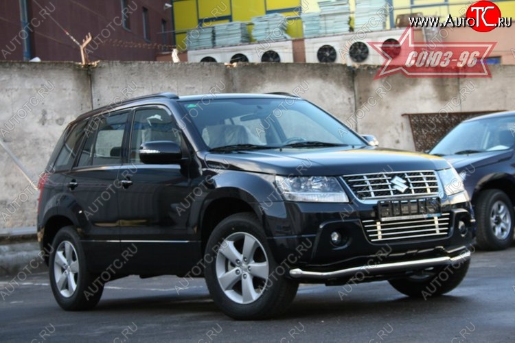 6 749 р. Защита переднего бампера одинарная Souz-96 (d60)  Suzuki Grand Vitara ( JT 3 двери,  JT 5 дверей) (2008-2012) 1-ый рестайлинг  с доставкой в г. Пермь