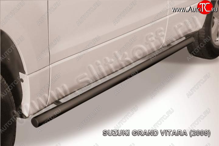 9 899 р. Защита порогов Slitkoff  Suzuki Grand Vitara  JT 5 дверей (2005-2008) дорестайлинг (Цвет: серебристый)  с доставкой в г. Пермь