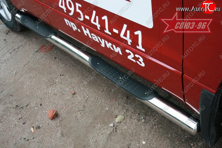 7 919 р. Защита порогов с проступью Souz-96 (d76) Suzuki Grand Vitara JT 5 дверей дорестайлинг (2005-2008)  с доставкой в г. Пермь