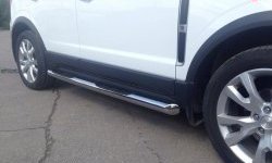 Защита порогов d76 мм с проступью Металл Дизайн Suzuki Grand Vitara  JT 5 дверей (2005-2016) дорестайлинг, 1-ый рестайлинг, 2-ой рестайлинг (полированная нержавейка)