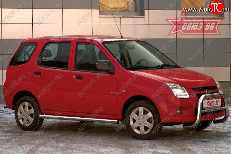 9 746 р. Защита порогов для установки с пластиковым порогом Souz-96 (d60) Suzuki Ignis (2003-2008)  с доставкой в г. Пермь