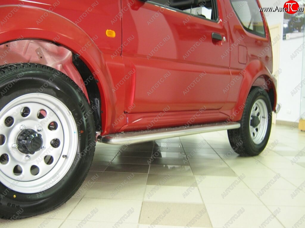 22 999 р. Широкая защита порогов с трубой диаметром 42 мм SLITKOFF v2 Suzuki Jimny JB23/JB43 1-ый рестайлинг (2002-2012)  с доставкой в г. Пермь