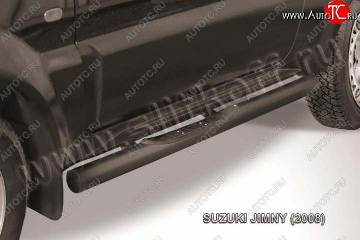 11 349 р. Защита порогов Slitkoff Suzuki Jimny JB23/JB43 1-ый рестайлинг (2002-2012) (Цвет: серебристый)  с доставкой в г. Пермь