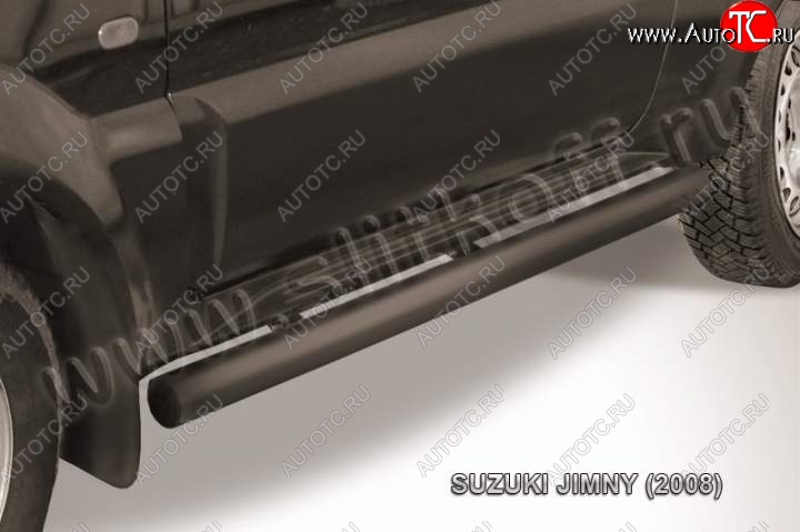 10 599 р. Защита порогов Slitkoff Suzuki Jimny JB23/JB43 1-ый рестайлинг (2002-2012) (Цвет: серебристый)  с доставкой в г. Пермь