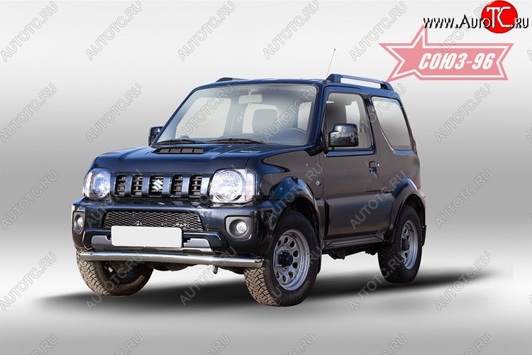 9 494 р. Защита переднего бампера одинарная Souz-96 (d60). Suzuki Jimny JB23/JB43 2-ой рестайлинг (2012-2018)  с доставкой в г. Пермь