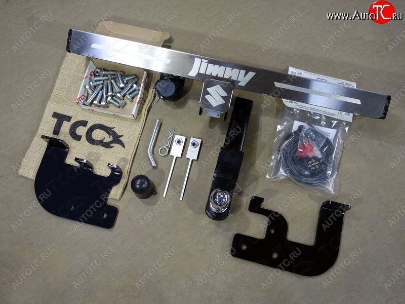 20 749 р. Фаркоп (тягово-сцепное устройство) TCC (с надписью)  Suzuki Jimny  JB23/JB43 (2012-2018) 2-ой рестайлинг (Оцинкованный, шар E - нержавейка)  с доставкой в г. Пермь