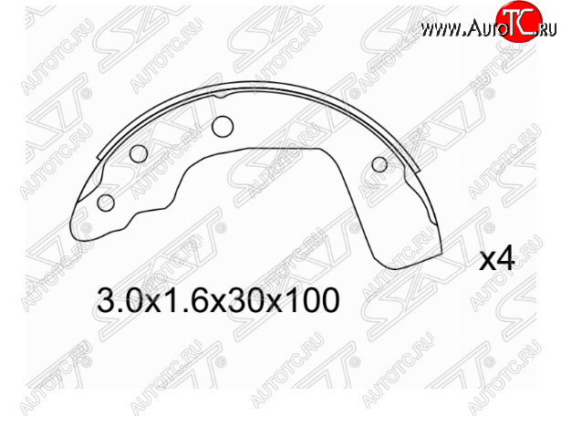 1 269 р. Комплект задних тормозных колодок SAT Suzuki Swift ZC дорестайлинг, хэтчбэк 5 дв. (2003-2008)  с доставкой в г. Пермь