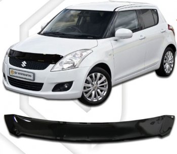 Дефлектор капота CA-Plastic Suzuki Swift  ZC72S (2010-2016) дорестайлинг, хэтчбэк 5 дв., рестайлинг, хэтчбэк 5 дв.