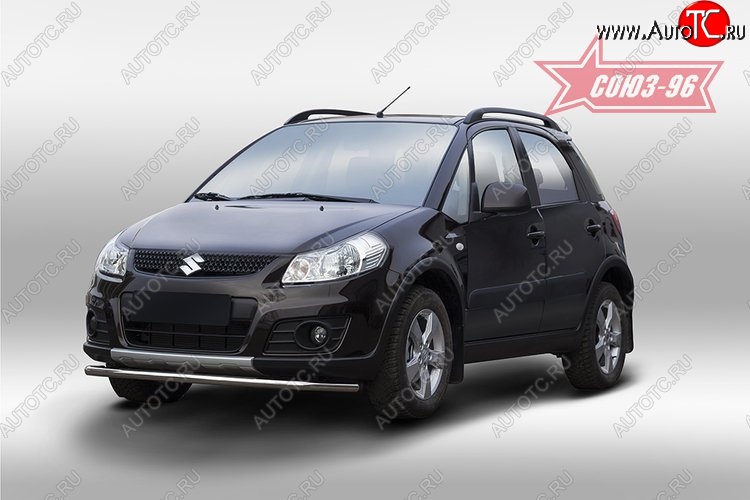 8 819 р. Защита переднего бампера одинарная Souz-96 (d42).  Suzuki SX4  JYB, JYA (2013-2016) хэтчбэк дорестайлинг  с доставкой в г. Пермь