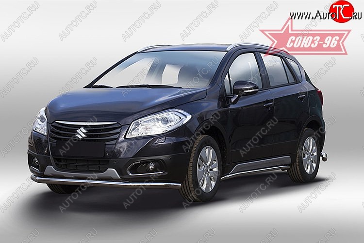 1 169 р. Защита переднего бампера одинарная New - Souz-96 (d60).  Suzuki SX4  JYB, JYA (2013-2016) хэтчбэк дорестайлинг  с доставкой в г. Пермь
