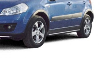 Защита порогов ТехноСфера (Техно Сфера) (Сталь с покрытием, 63.5 mm) Suzuki SX4  GYA,GYB (2010-2016)  рестайлинг, хэтчбэк