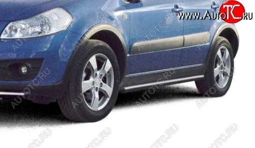 10 899 р. Защита порогов ТехноСфера (Техно Сфера) (Сталь с покрытием, 63.5 mm)  Suzuki SX4  GYA,GYB (2010-2016)  рестайлинг, хэтчбэк (цвет: Серебристый)  с доставкой в г. Пермь