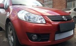 1 539 р. Сетка на бампер (хетчбек) Russtal (хром) Suzuki SX4 GYA,GYB  рестайлинг, хэтчбэк (2010-2016)  с доставкой в г. Пермь. Увеличить фотографию 2