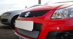 1 539 р. Сетка на бампер хетчбек (рестайлинг) Russtal (хром) Suzuki SX4 GYA,GYB  рестайлинг, хэтчбэк (2010-2016)  с доставкой в г. Пермь. Увеличить фотографию 2