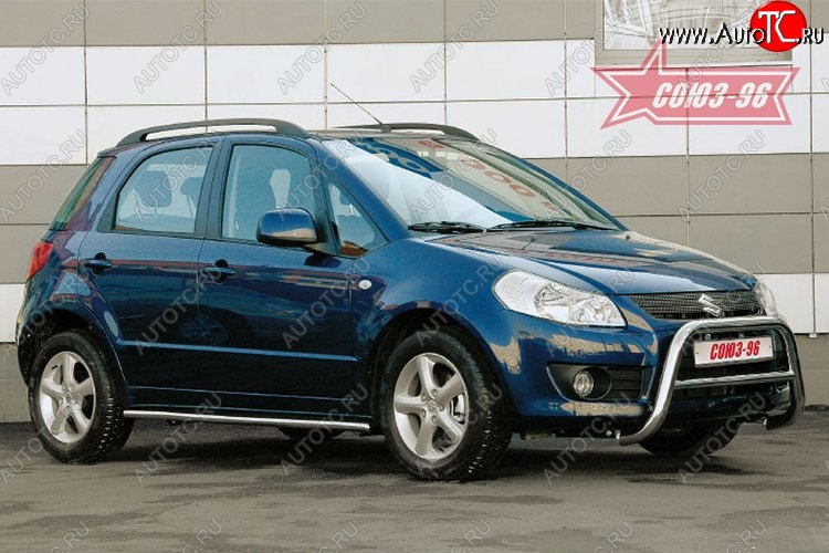 9 899 р. Защита переднего бампера Souz-96 (d60) Suzuki SX4 GYA,GYB  рестайлинг, хэтчбэк (2010-2016)  с доставкой в г. Пермь