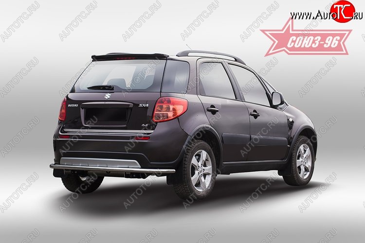 7 919 р. Защита заднего бампера Souz-96 (d42) Suzuki SX4 GYA,GYB  рестайлинг, хэтчбэк (2010-2016)  с доставкой в г. Пермь