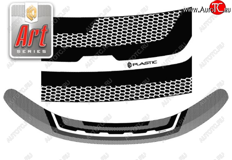 2 399 р. Дефлектор капота CA-Plastiс  Suzuki Vitara  LY (2015-2025) дорестайлинг, рестайлинг (Серия Art белая)  с доставкой в г. Пермь