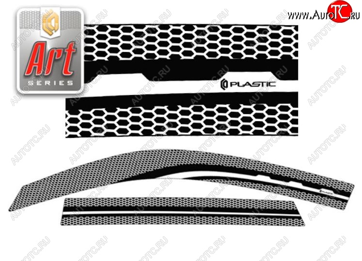 2 199 р. Дефлектора окон CA-Plastic  Suzuki Vitara  LY (2015-2025) дорестайлинг, рестайлинг (Серия Art черная, Без хром.молдинга)  с доставкой в г. Пермь