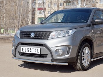 14 799 р. Одинарная защита переднего бампера диаметром 42 мм SLITKOFF Suzuki Vitara LY дорестайлинг (2015-2019)  с доставкой в г. Пермь. Увеличить фотографию 3