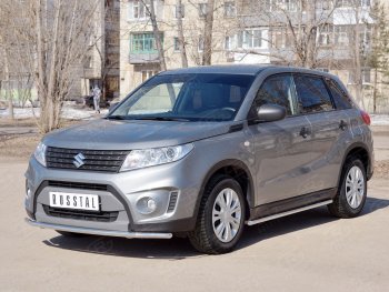 14 799 р. Одинарная защита переднего бампера диаметром 42 мм SLITKOFF Suzuki Vitara LY дорестайлинг (2015-2019)  с доставкой в г. Пермь. Увеличить фотографию 4