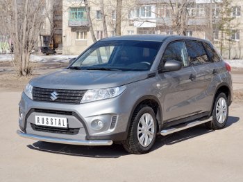 15 499 р. Одинарная защита переднего бампера диаметром 63 мм SLITKOFF Suzuki Vitara LY дорестайлинг (2015-2019)  с доставкой в г. Пермь. Увеличить фотографию 2