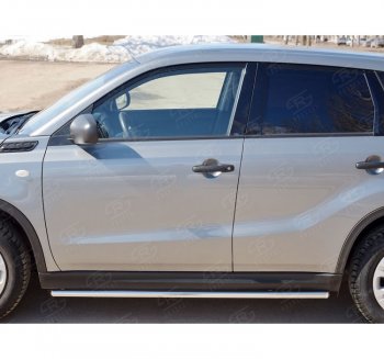 Защита порогов SLITKOFF из круглой трубы диаметром 42 мм v1 Suzuki Vitara  LY (2015-2025) дорестайлинг, рестайлинг