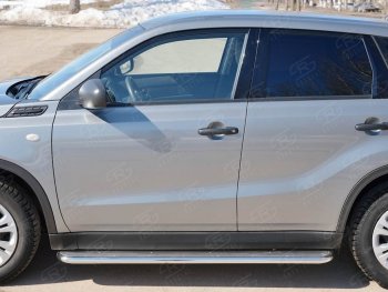 35 549 р. Широкая защита порогов с трубой диаметром 42 мм SLITKOFF v3 Suzuki Vitara LY дорестайлинг (2015-2019)  с доставкой в г. Пермь. Увеличить фотографию 2