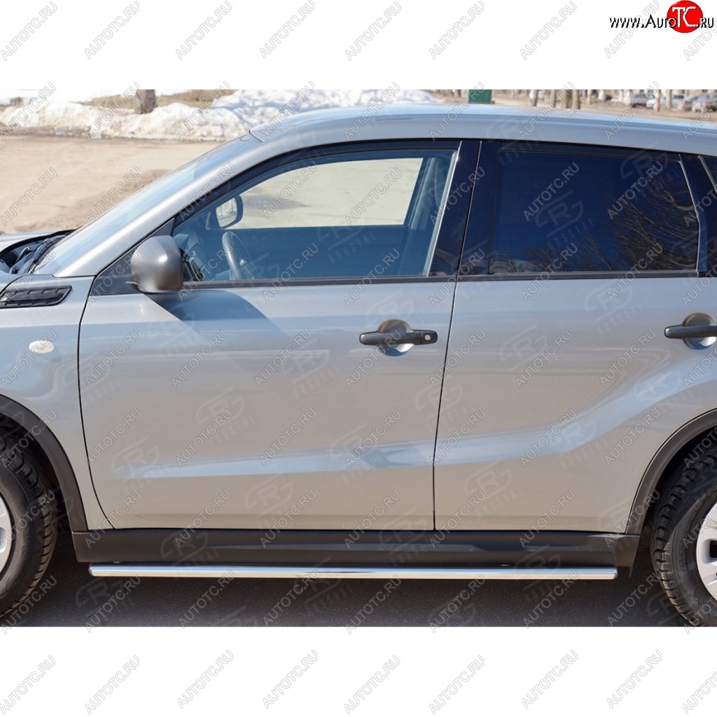17 299 р. Защита порогов SLITKOFF из круглой трубы диаметром 42 мм v3  Suzuki Vitara  LY (2015-2025) дорестайлинг, рестайлинг  с доставкой в г. Пермь