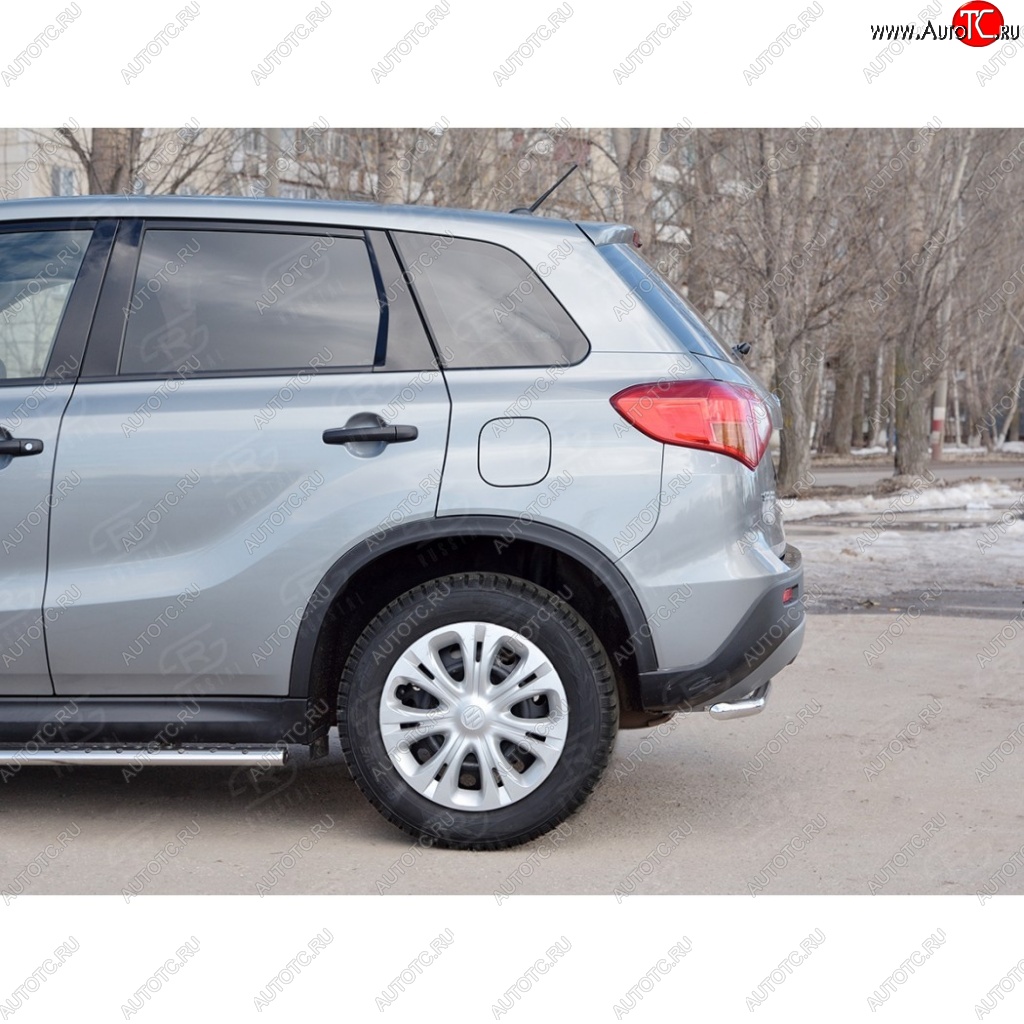 12 999 р. Защита заднего бампера (Ø42 мм, нержавейка) SLITKOFF Suzuki Vitara LY дорестайлинг (2015-2019)  с доставкой в г. Пермь